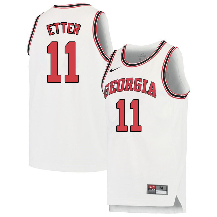 Men #11 Jaxon Etter Georgina Bulldogs College Basketball Jerseys Sale-White - Click Image to Close
